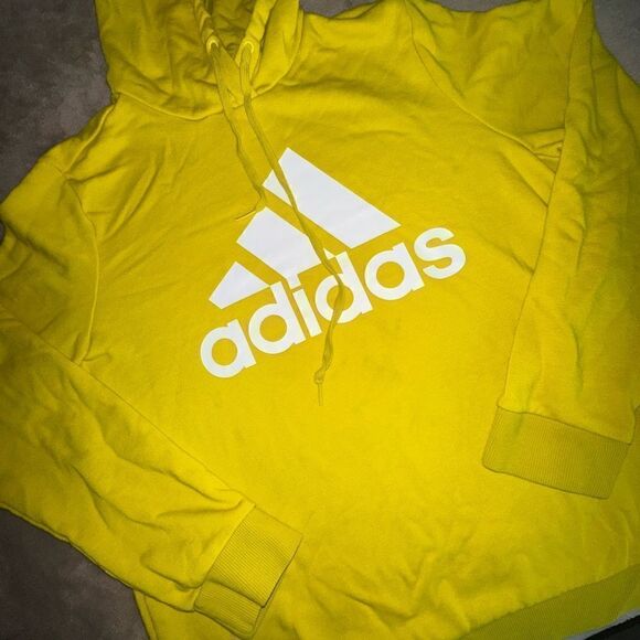 adidas French Terry Hooded Sweatshirt Size Medium - Picture 3 of 10